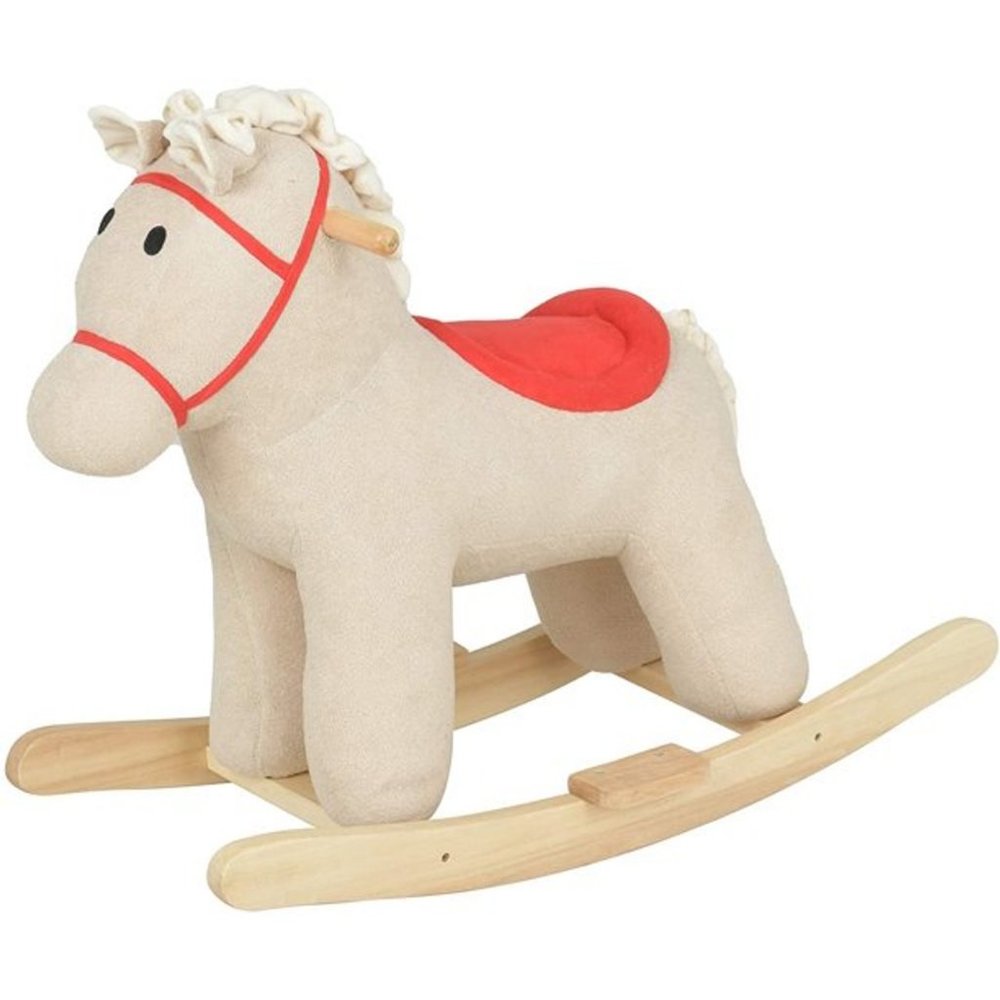 Kids Rocking Horse, Wooden Rocking Horse - White
